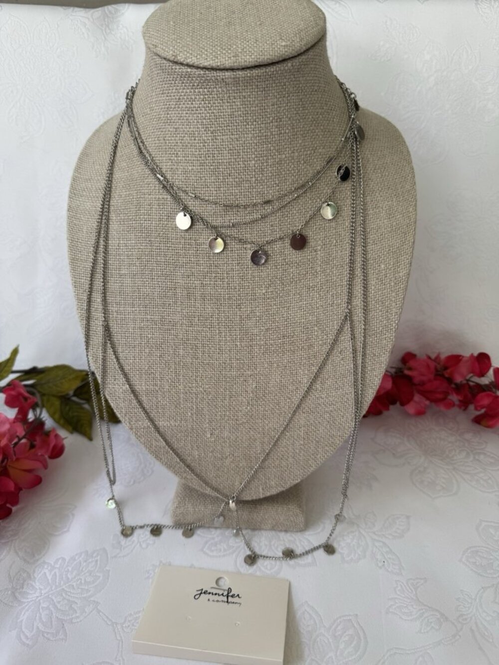 Jennifer & Co Silver Tone Layered 5 pcs Body Chain Statement Necklace Set NEW